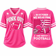 Football Pink Ribbon Breast Cancer Awareness Jersey
