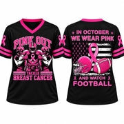 Football Pink Ribbon Breast Cancer Awareness Jersey